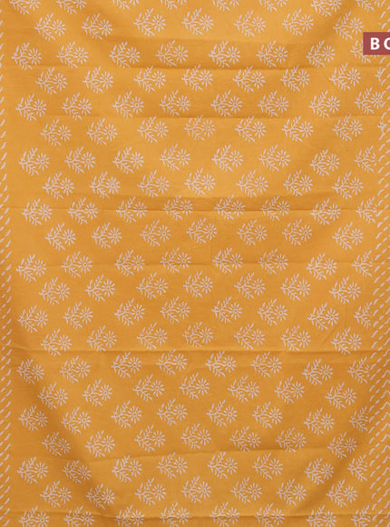 Jaipur cotton saree yellow with butta prints and printed border