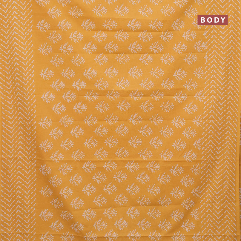 Jaipur cotton saree yellow with butta prints and printed border