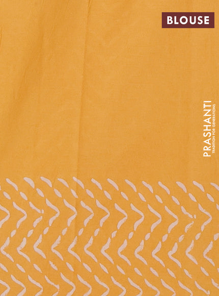 Jaipur cotton saree yellow with butta prints and printed border