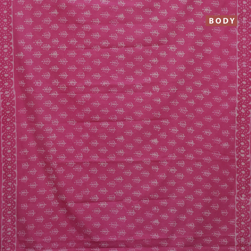 Jaipur cotton saree pink shade with butta prints and printed border