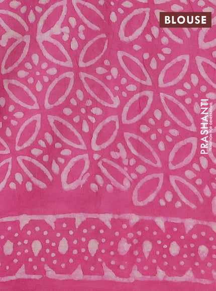 Jaipur cotton saree pink shade with butta prints and printed border