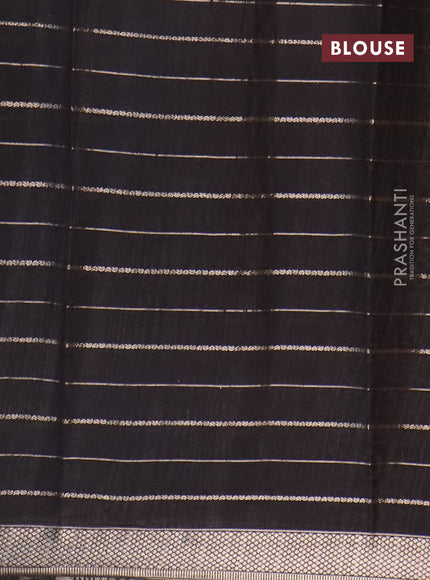 Assam partly silk saree blue and black with digital prints & zari weaves and zari woven border