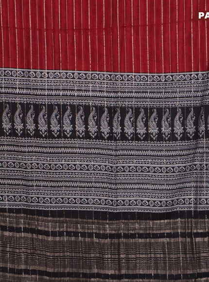 Assam partly silk saree maroon and black with digital prints & zari weaves and zari woven border