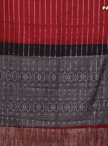 Assam partly silk saree maroon and black with digital prints & zari weaves and zari woven border