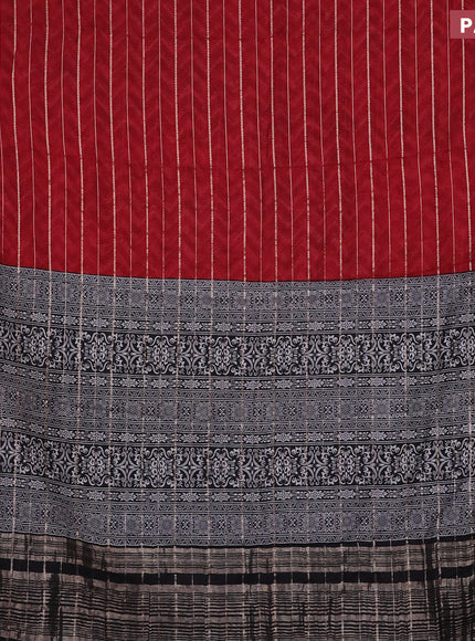 Assam partly silk saree maroon and black with digital prints & zari weaves and zari woven border