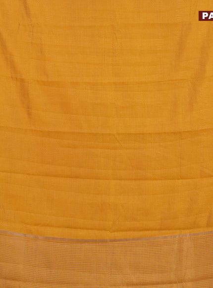 Semi raw silk saree mustard yellow with allover self emboss and zari woven border