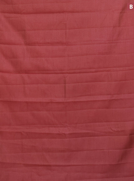 Semi raw silk saree pastel maroon with allover self emboss and zari woven border