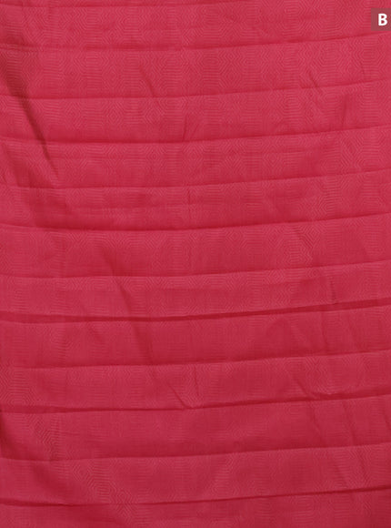 Semi raw silk saree pink with allover self emboss and zari woven border