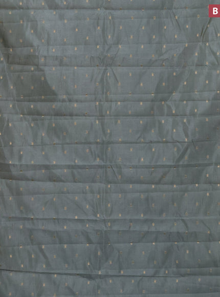 Semi raw silk saree grey shade with zari woven buttas and zari woven border