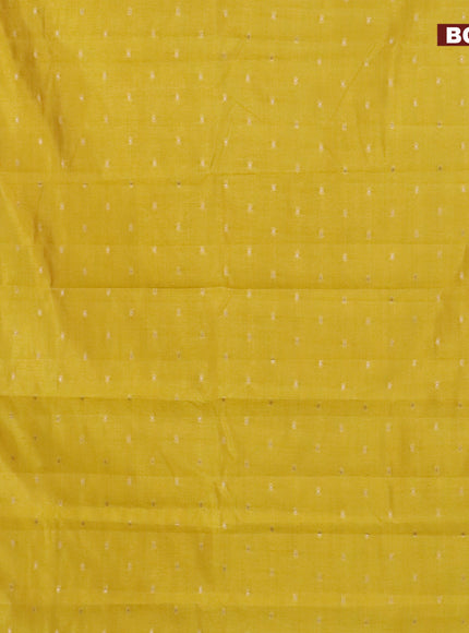 Semi raw silk saree yellow with zari woven buttas and zari woven border