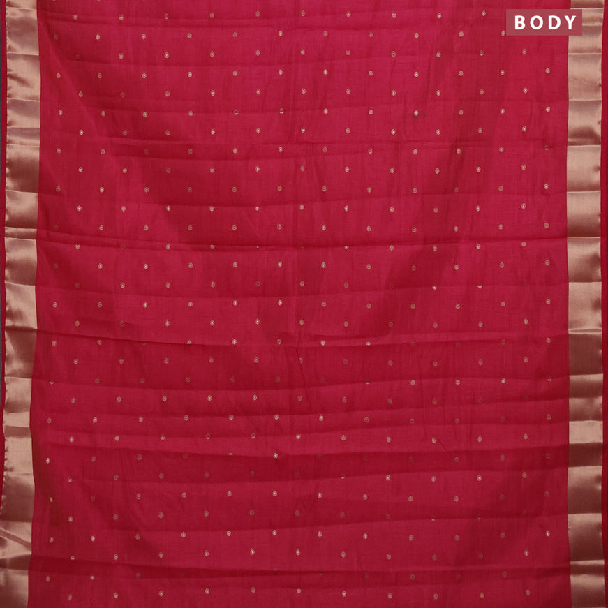 Semi raw silk saree pink with zari woven buttas and zari woven border