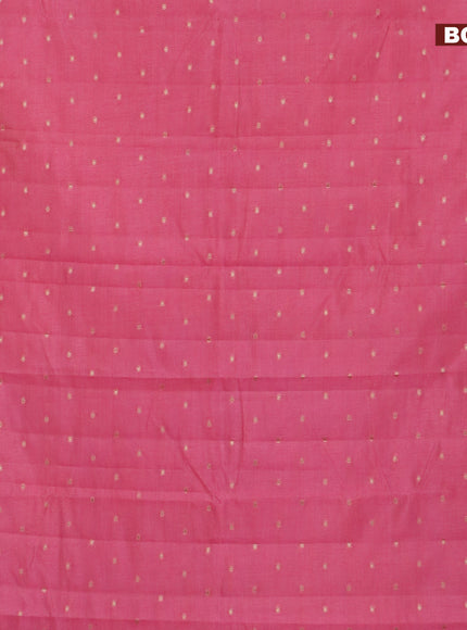 Semi raw silk saree pink shade with zari woven buttas and zari woven border