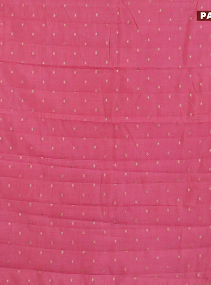 Semi raw silk saree pink shade with zari woven buttas and zari woven border