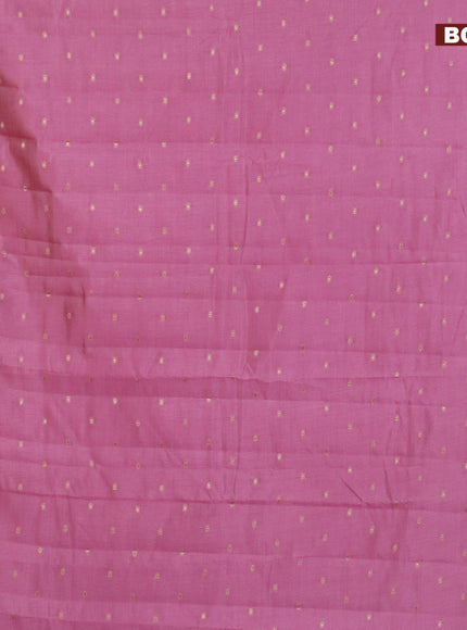 Semi raw silk saree mauve pink with zari woven buttas and zari woven border