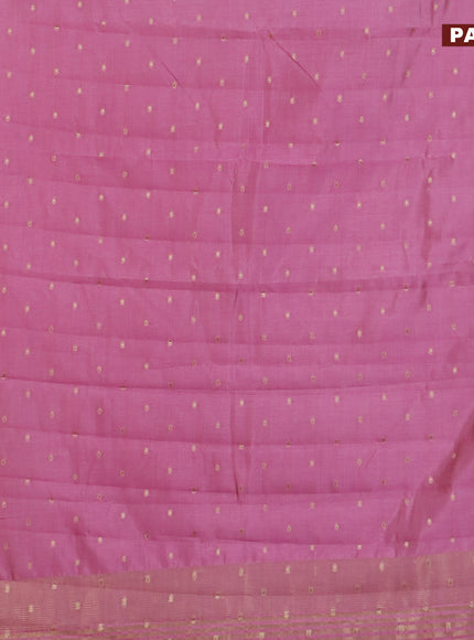 Semi raw silk saree mauve pink with zari woven buttas and zari woven border