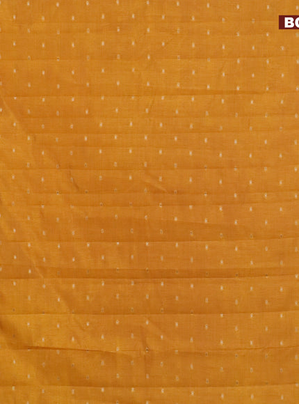 Semi raw silk saree mustard yellow with zari woven buttas and zari woven border