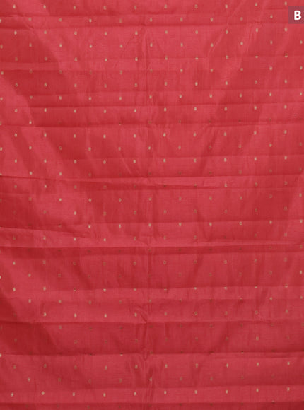 Semi raw silk saree red with zari woven buttas and zari woven border