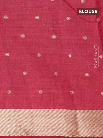 Semi raw silk saree maroon with zari woven buttas and zari woven border