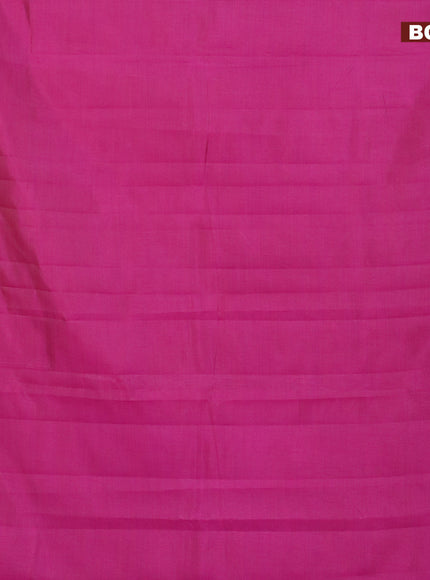 Semi raw silk saree pink with plain body and leaf design zari woven border