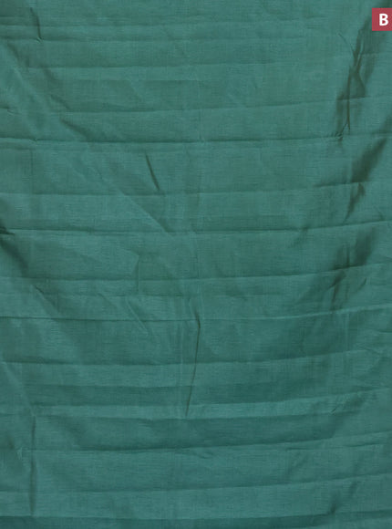 Semi raw silk saree pastel green with plain body and leaf design zari woven border