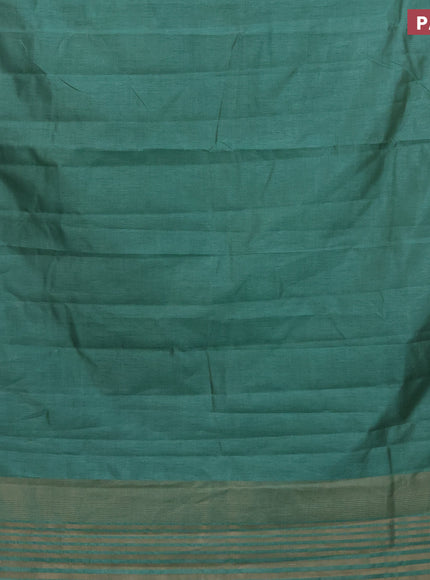 Semi raw silk saree pastel green with plain body and leaf design zari woven border