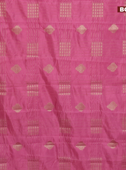 Semi raw silk saree mauve pink with allover zari weaves & buttas and zari woven border