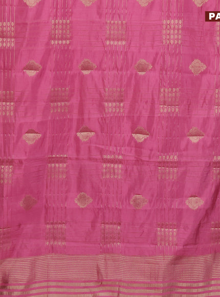 Semi raw silk saree mauve pink with allover zari weaves & buttas and zari woven border