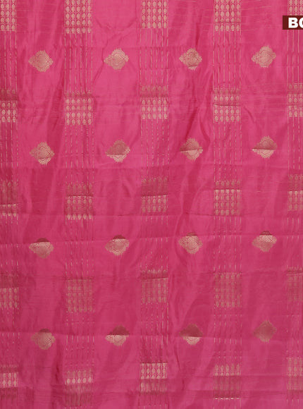 Semi raw silk saree light pink with allover zari weaves & buttas and zari woven border