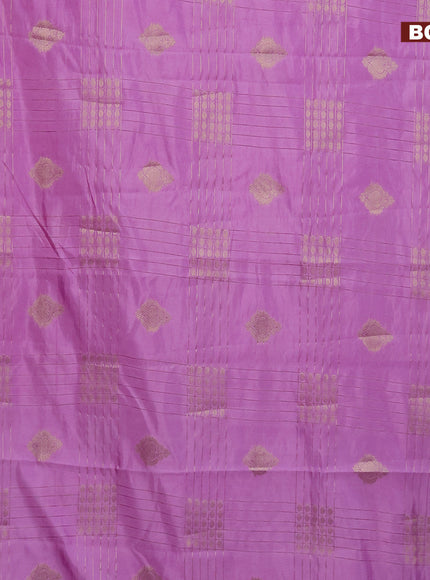 Semi raw silk saree lavender shade with allover zari weaves & buttas and zari woven border