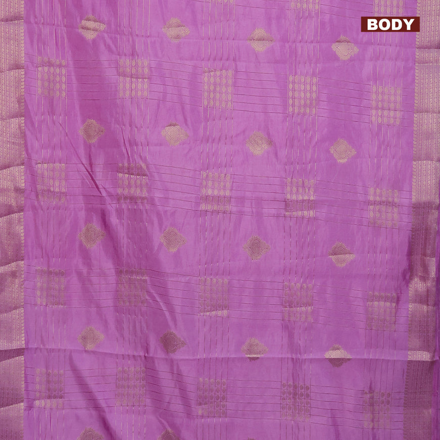 Semi raw silk saree lavender shade with allover zari weaves & buttas and zari woven border