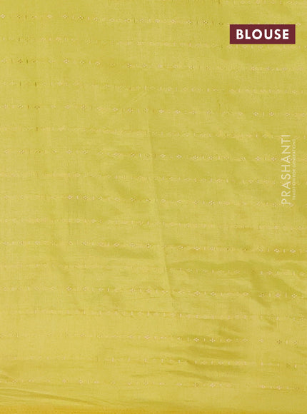 Semi raw silk saree yellow with allover zari weaves & buttas and zari woven border