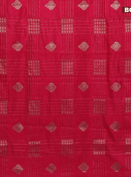 Semi raw silk saree pink with allover zari weaves & buttas and zari woven border