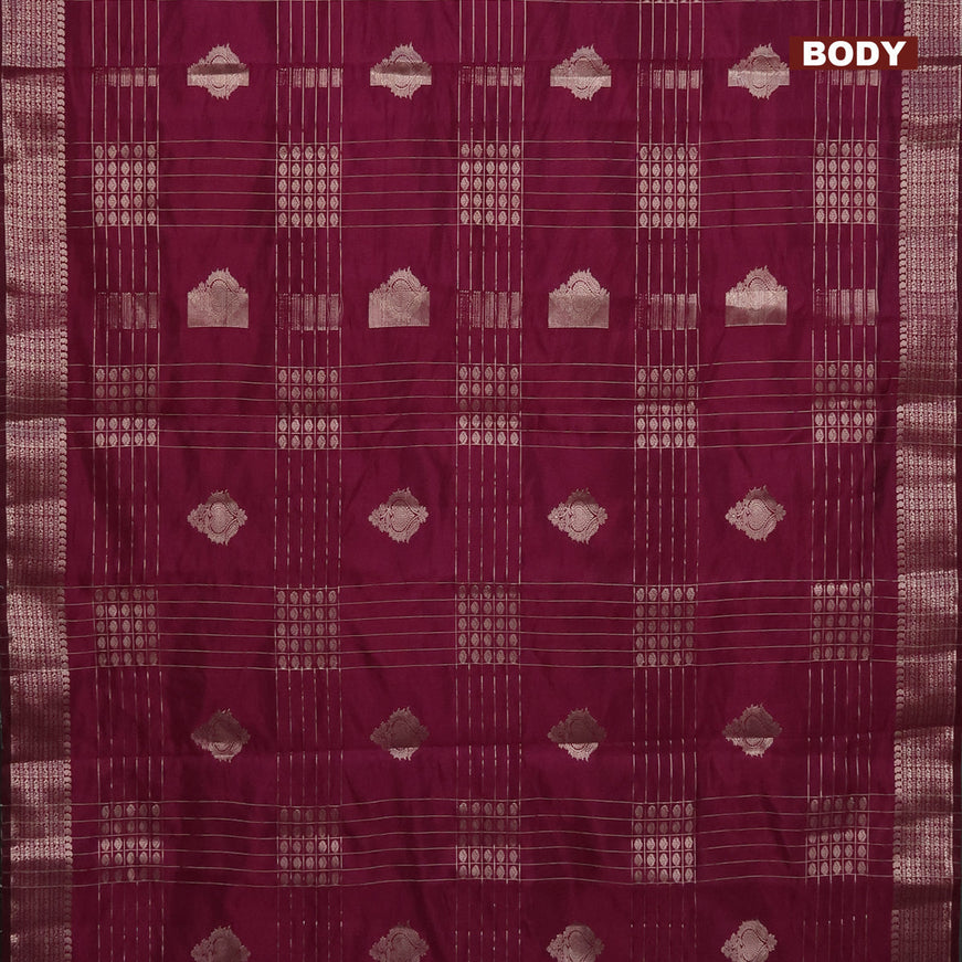 Semi raw silk saree purple with allover zari weaves & buttas and zari woven border