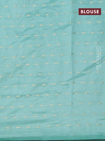 Semi raw silk saree pastel green with allover zari weaves & buttas and zari woven border