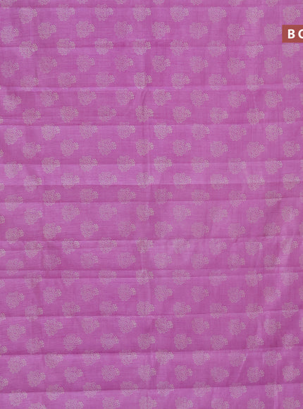 Semi raw silk saree lavender with butta prints and zari woven border