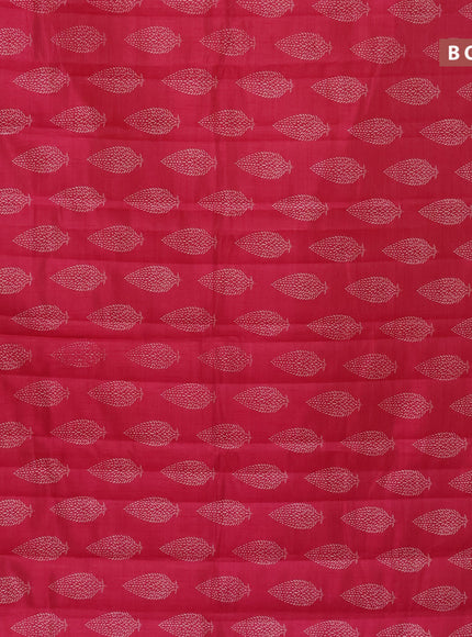 Semi raw silk saree pink with butta prints and zari woven border