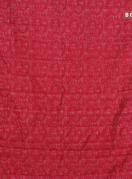 Semi raw silk saree pink with allover geometric prints and zari woven border