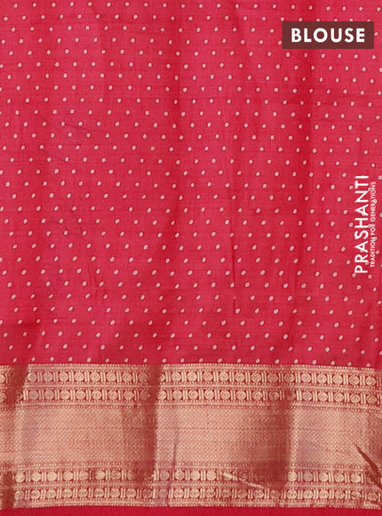 Semi raw silk saree pink with allover geometric prints and zari woven border