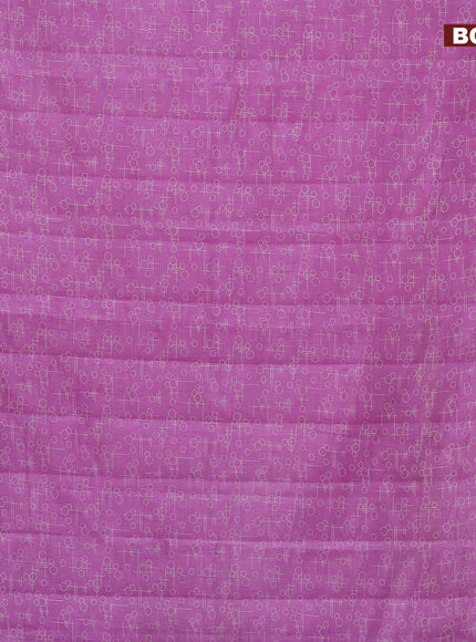 Semi raw silk saree purple with allover geometric prints and zari woven border