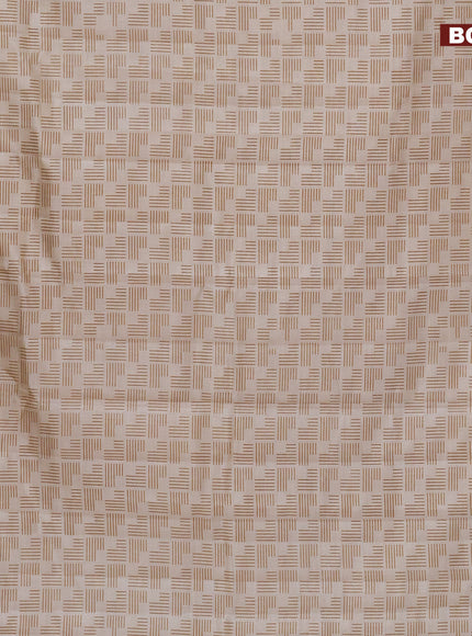 Semi raw silk saree cream with allover geometric prints and zari woven border