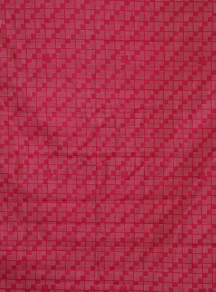 Semi raw silk saree pink with allover geometric prints and zari woven border