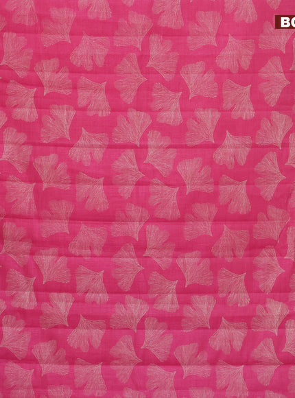 Semi raw silk saree pink with butta prints and zari woven border