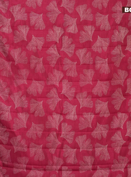 Semi raw silk saree pink with butta prints and zari woven border