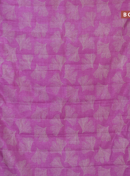 Semi raw silk saree lavender shade with butta prints and zari woven border