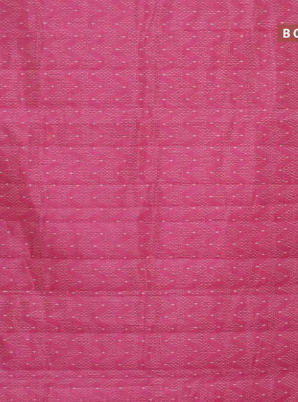 Semi raw silk saree pink with allover prints and zari woven border