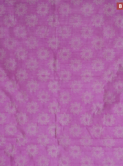 Semi raw silk saree lavender with butta prints and copper zari woven border