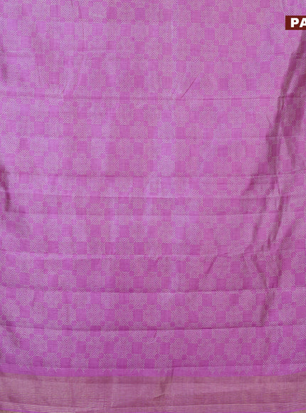 Semi raw silk saree lavender with allover prints and zari woven border