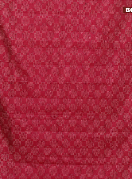 Semi raw silk saree reddish pink with allover prints and zari woven border