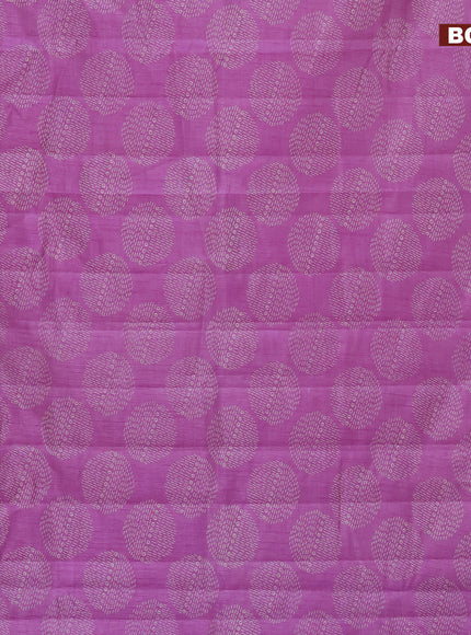 Semi raw silk saree lavender with butta prints and zari woven border