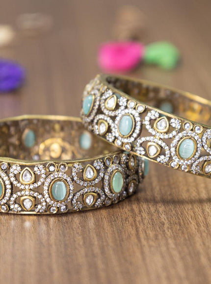 Victorian bangles with mint green and cz stones